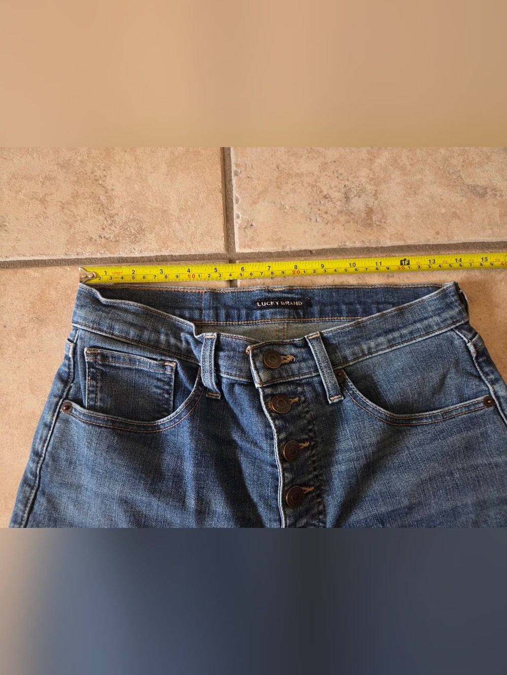 Lucky Brand High Waisted Skinny Button-Fly Jeans - Medium Blue Wash Size 8/29 - Picture 2 of 8